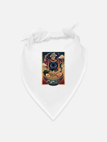 Love Cat Ramen Neon - Bandana - white - Front