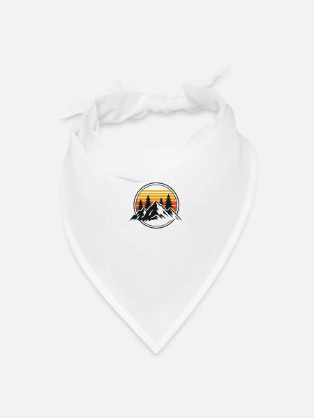 Sunset Summit Circle Silhouette - Bandana - white