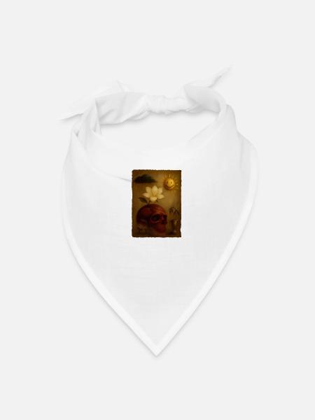 Sunlit Skull with Bloom - Bandana - white - Front