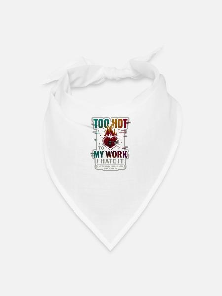 Too Hot To Work Heart Patch - Bandana - white