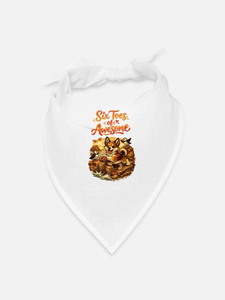 Six Toes of Awesome - Bandana - white - Front
