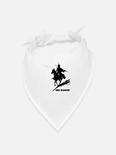 Sikh  Warrior Silhouette - Bandana - white - Front