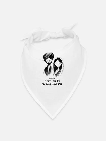 Two Bodies, One Soul - Bandana - white - Front