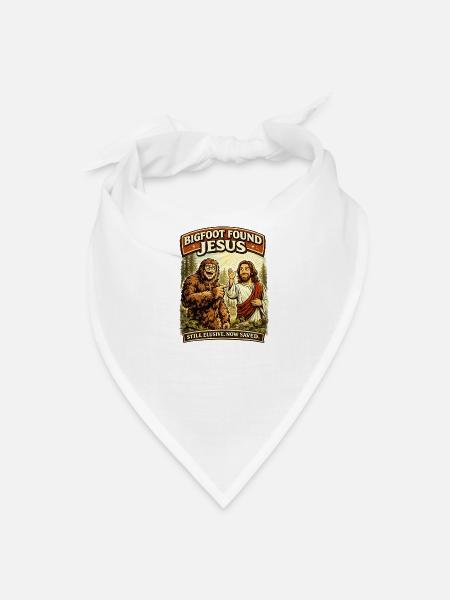 Bigfoot Found Jesus - Bandana - white