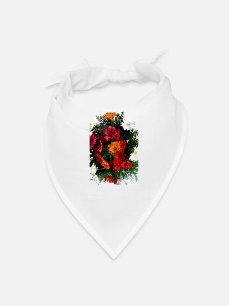 Vivid Daisy Burst Bouquet - Bandana - white - Front
