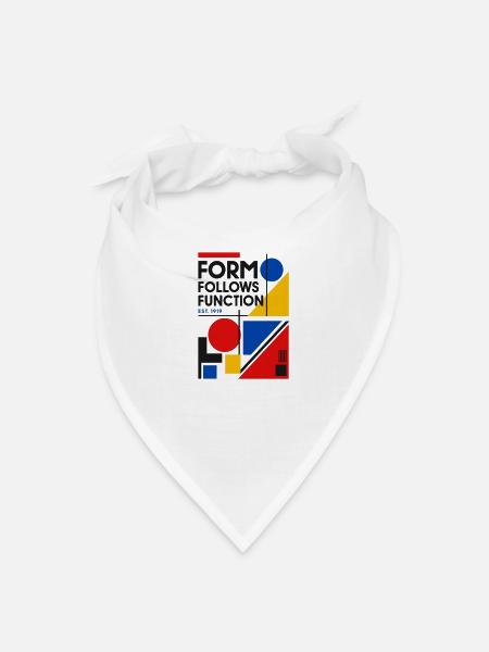 Form Follows Function Bauhaus Geometrics - Bandana - white - Front