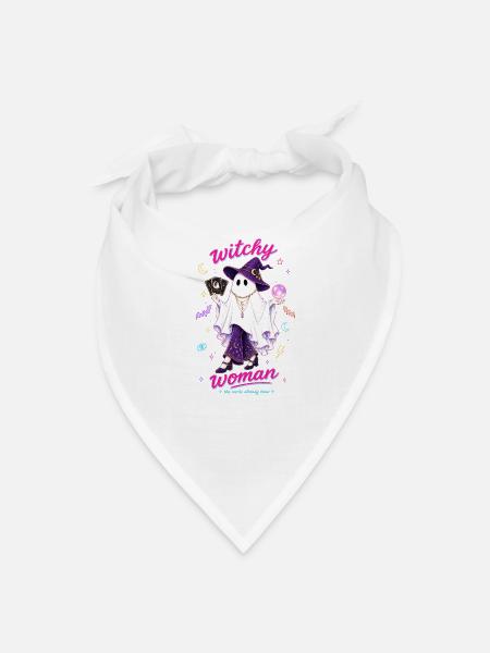 Witchy Woman Ghost with Tarot Cards Fortune Teller - Bandana - white - Front