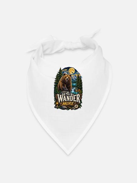 Wander More: Bear Wilderness Adventure - Bandana - white - Front