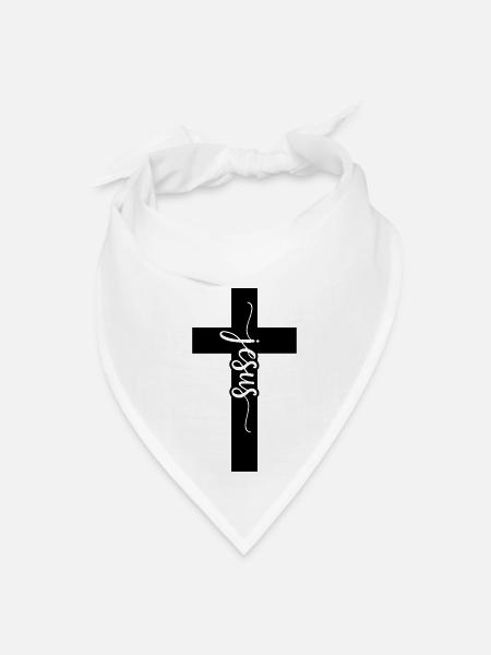 Jesus Cross, Christian clothing, cool Christian - Bandana - white - Front