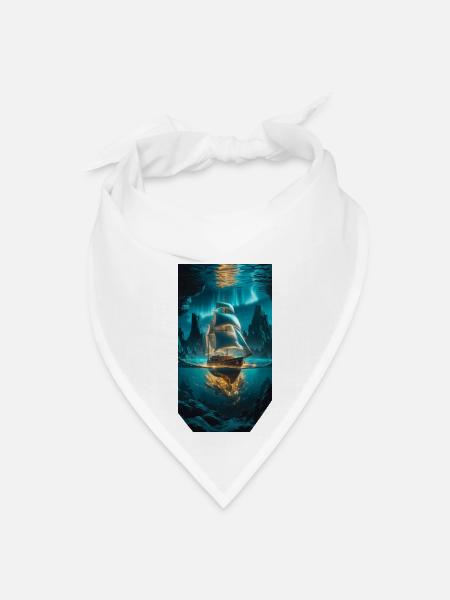 Golden Depths and Sailing Dreams - Bandana - white - Front