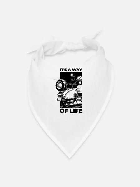 Way of Life Motorcycle Line Art - Bandana - white
