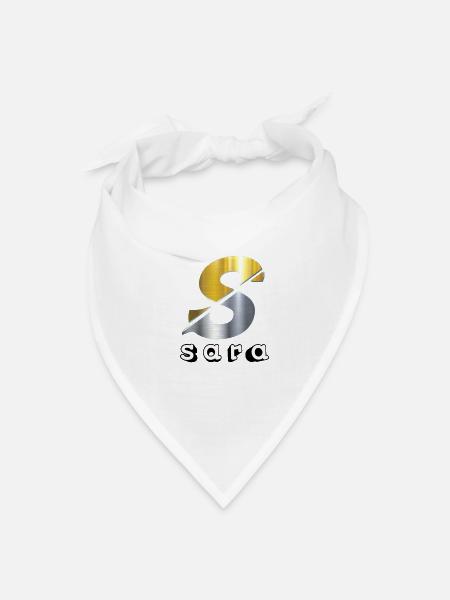 Stylish Sara Logo Design for T-Shirts 👕 - Bandana - white - Front