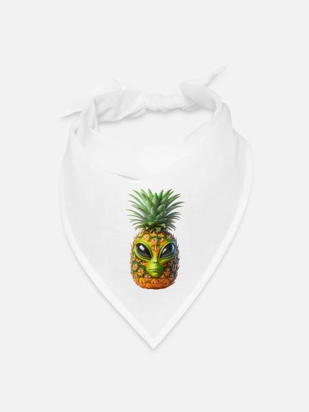 Alien Pineapple - Bandana - white - Front