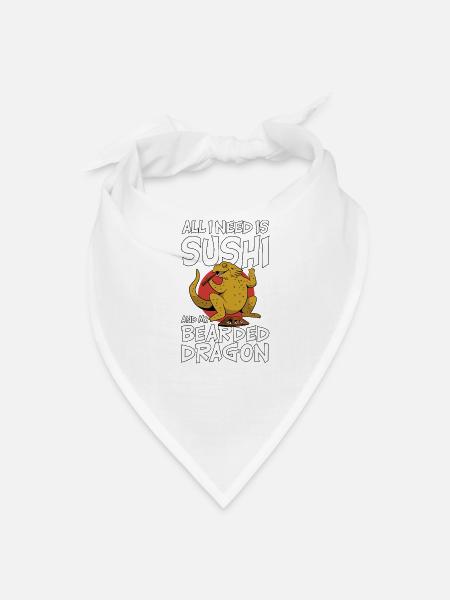 Sushi & My Bearded Dragon - Bandana - white