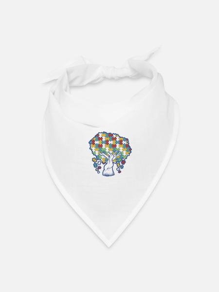 Autist autism awareness tree puzzle - Bandana - white - Front