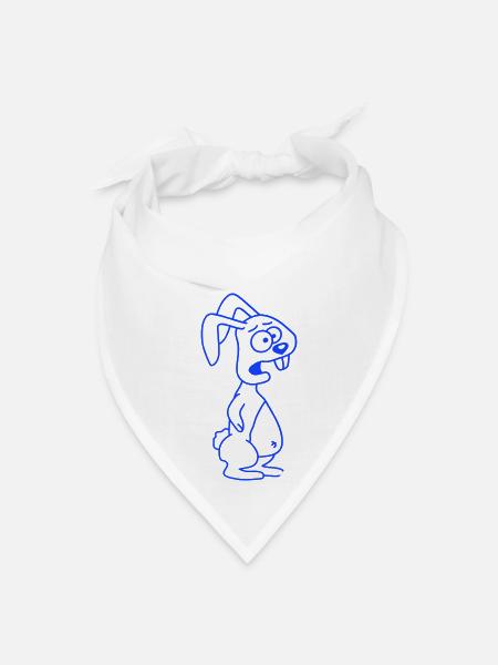 Rabbit Terrified Anxious Desperate Confused Cool - Bandana - white - Front