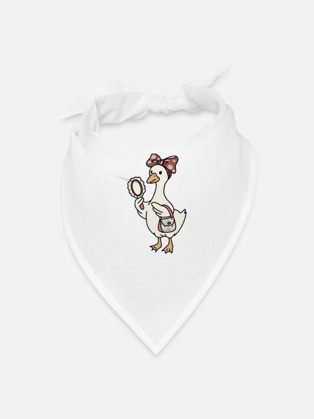 Rosy Bonnet Duck Mirror Charm - Bandana - white - Front