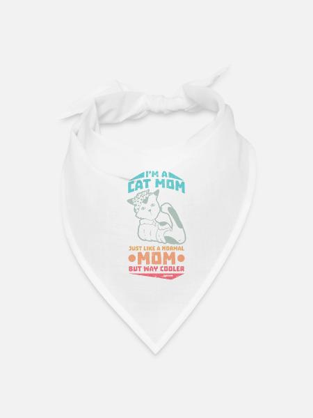 Best cat mom Cat lady cat owner gift - Bandana - white