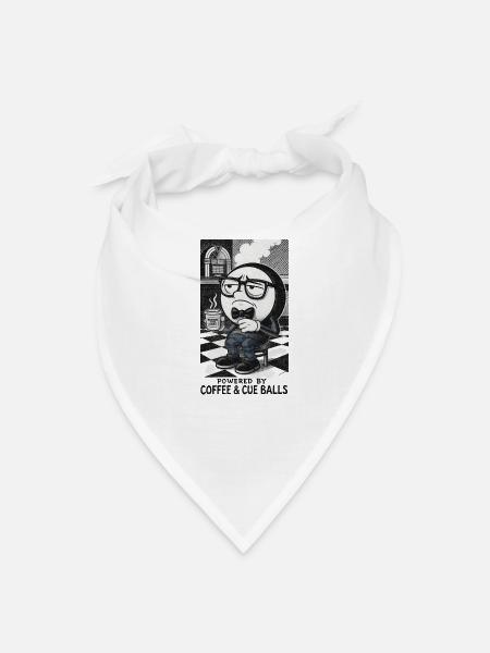 Powered by Coffee & Cue Balls - Bandana - white - Front