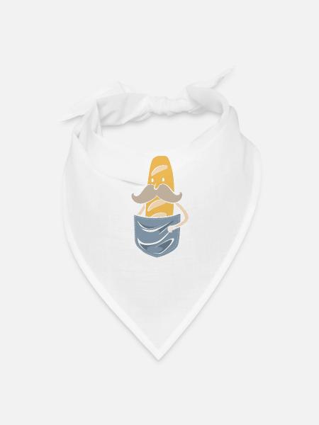 French Bread Baguette Bread Man - Bandana - white - Front
