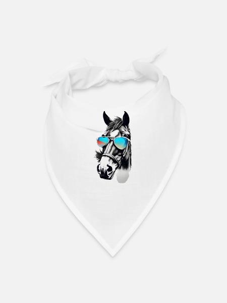 Horse with sunglasses - Bandana - white - Front