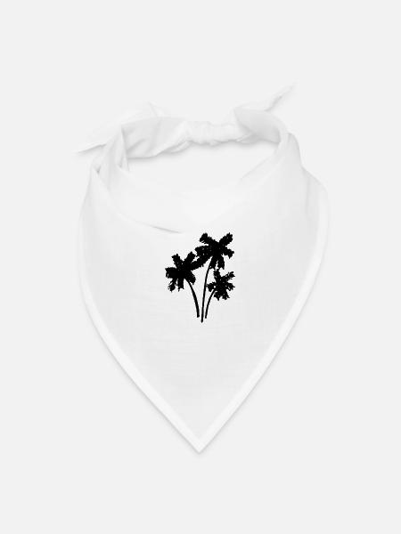 Tropical Palm Silhouette - Bandana - white - Front