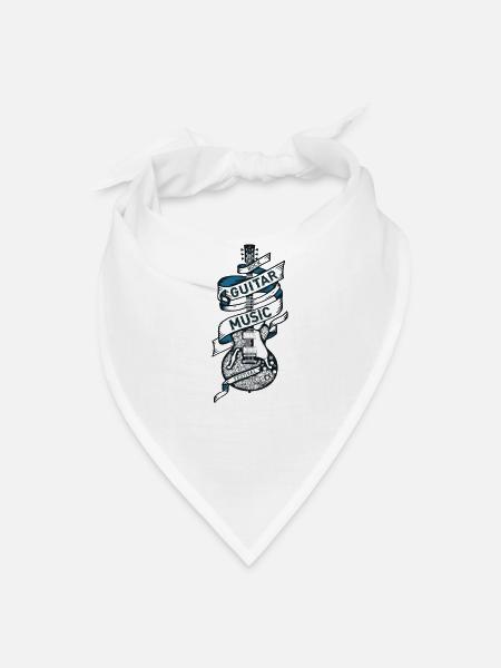 Vintage Guitar Music Banner - Bandana - white - Front