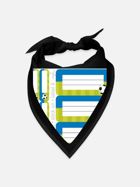 DIY School Sticker Set - Soccer - Blue Green - 9 - Bandana - black - Front