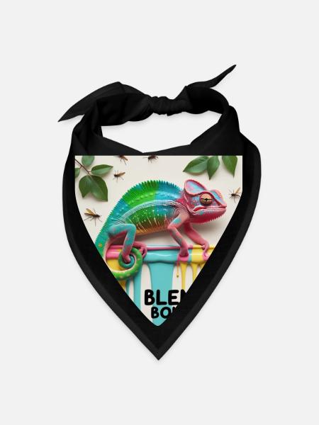 Blend Boldly T-Shirt – Rainbow Gradient Chameleon - Bandana - black