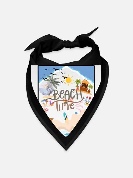 Beach Time Sunny Shore Art - Bandana - black - Front