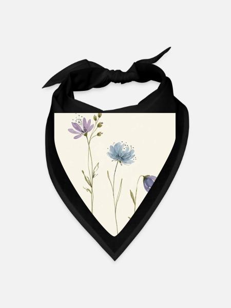 Pastel Wildflowers Trio - Bandana - black