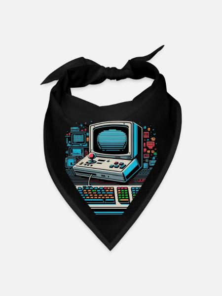 Retro Computer Gaming - Bandana - black - Front