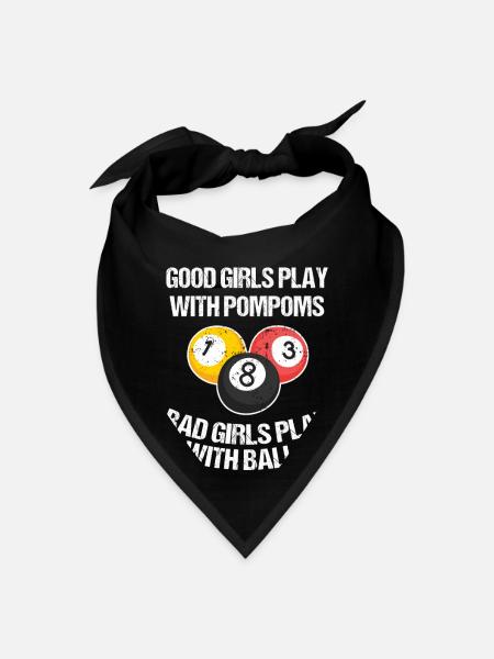 Pool Player Funny Bad Girl Woman Billiard Gift - Bandana - black - Front