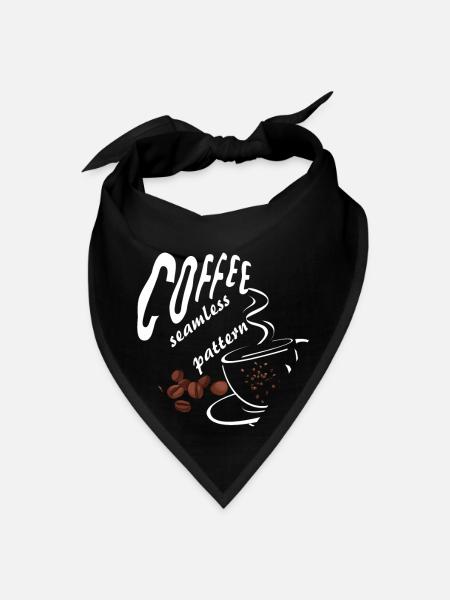 Coffee seamless pattern Classic - Bandana - black - Front