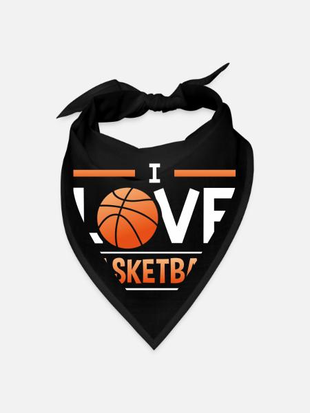 I love Basketball nature funny - Bandana - black