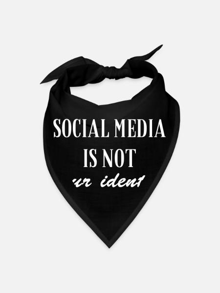 Social media is not your identity cute - Bandana - black