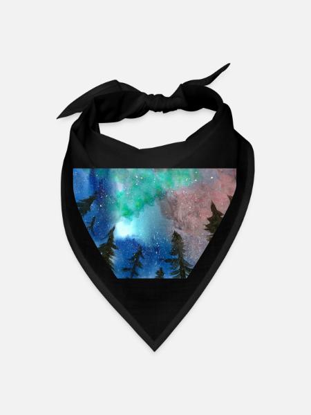 Northern Lights - Bandana - black - Front