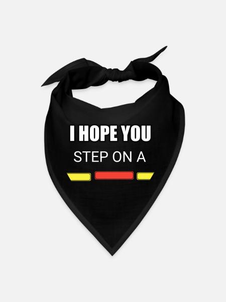 I hope you step on a - Bandana - black - Front