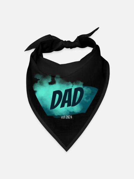 New dad gift, daddy established 2024 - Bandana - black - Front