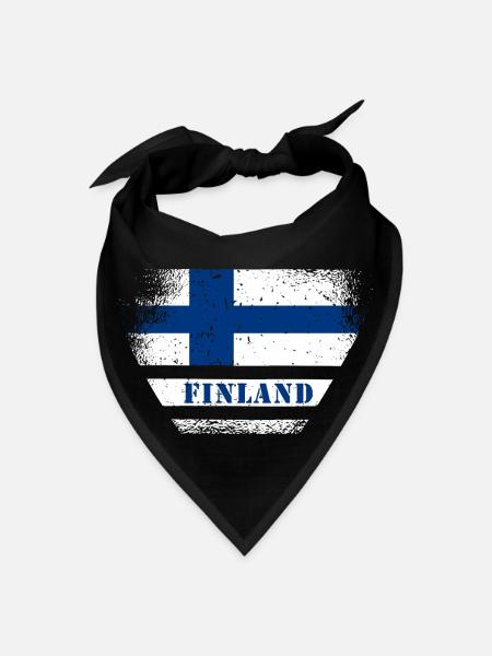 Finland Finn Gifts For Women Men Kids - Bandana - black - Front