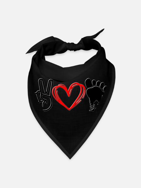 Peace LOVE Bigfoot - Bandana - black