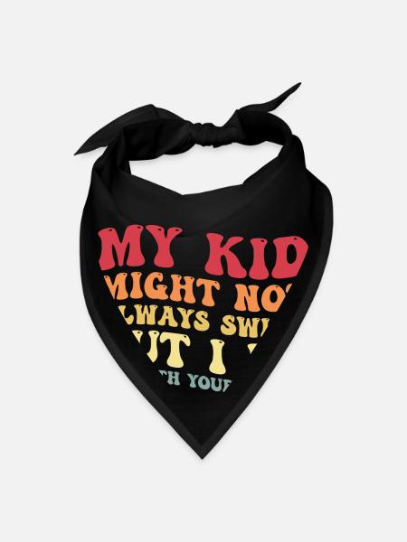My Kid Might Not Always Swing But I Do Funny Baseb - Bandana - black - Front