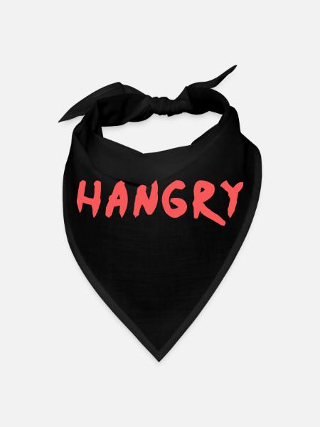 Hangry In Modern Text I m Hungry Feed Me Hunger - Bandana - black - Front