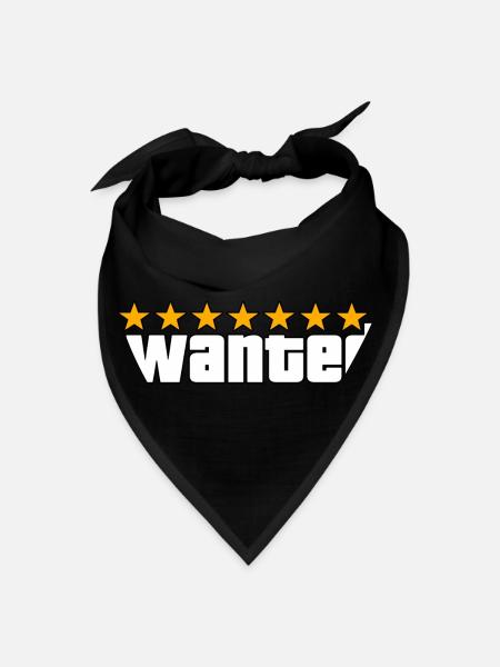 Gta Wanted 5 Star Gangster Police Video Game - Bandana - black - Front