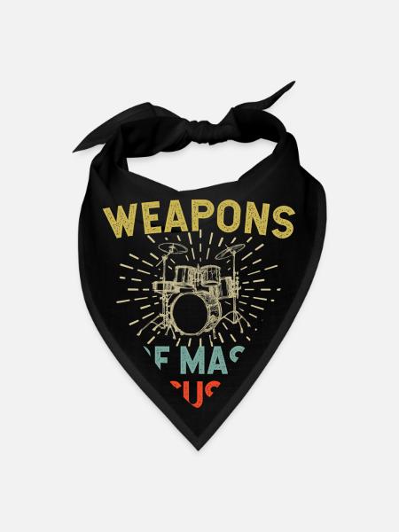 Weapons of Mass Percussion Musicians Drummer Gift - Bandana - black - Front