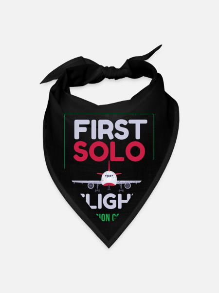 First Solo Flight Airplane First Flight - Bandana - black - Front