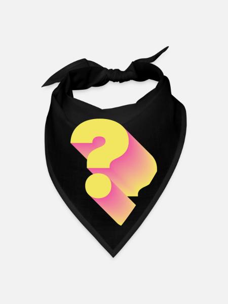 Retro Question Mark Punctuation - Bandana - black - Front