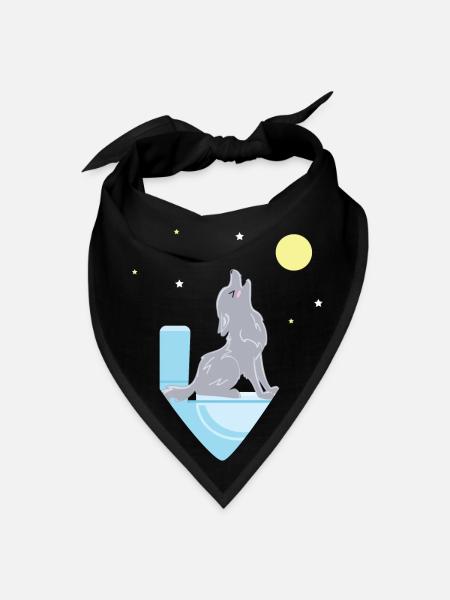 Wolf Toilet Toilet Howling Wilderness - Bandana - black - Front