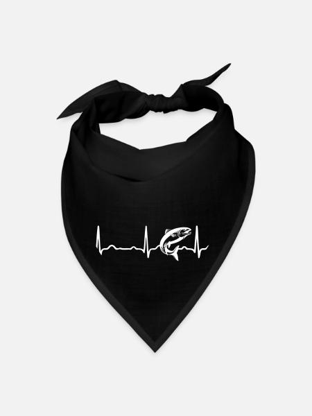 GIFT - ECG FISH WHITE - Bandana - black - Front