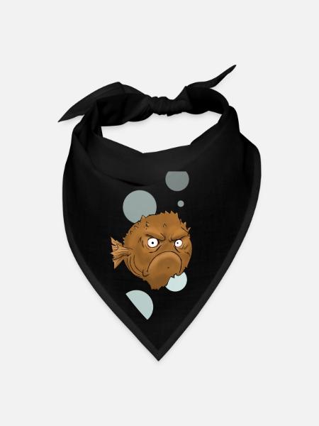 Grouchy Fish - Bandana - black - Front